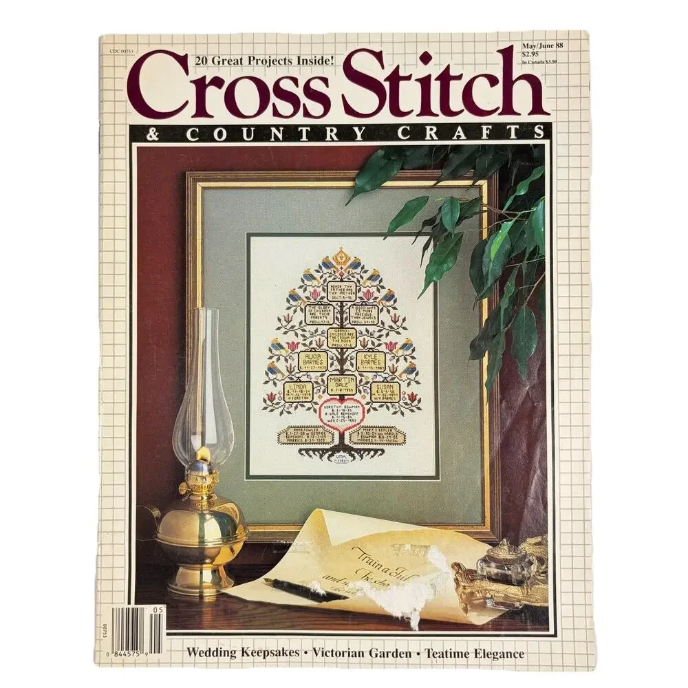 Cross Stitch & Country Crafts Magazine Lot 10 1987-93 Over 100+ Pattern Projects